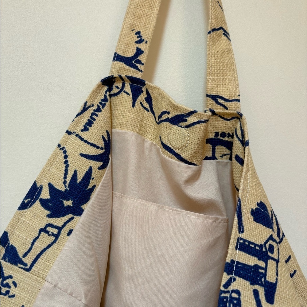 NWOT Urban Outfitters East-West Printed Jute Tote - Picture 12 of 13